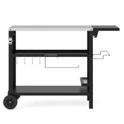 Grill Beistelltisch 127 x 64 x 84 cm schwarz