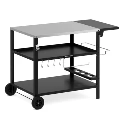 Grill Beistelltisch 127 x 64 x 84 cm schwarz