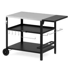 Grill Beistelltisch 127 x 64 x 84 cm schwarz