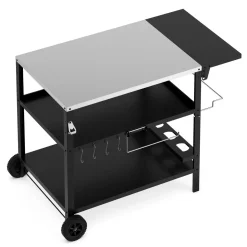 Grill Beistelltisch 127 x 64 x 84 cm schwarz