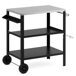 Grill Beistelltisch 104 x 51 x 89 cm schwarz