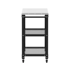 Grill Beistelltisch 72 x 41 x 79 cm schwarz/silber