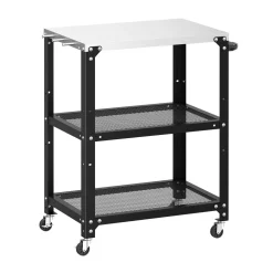 Grill Beistelltisch 72 x 41 x 79 cm schwarz/silber