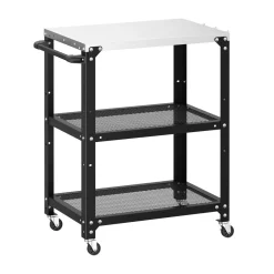 Grill Beistelltisch 72 x 41 x 79 cm schwarz/silber