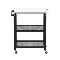 Grill Beistelltisch 72 x 41 x 79 cm schwarz/silber