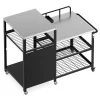 Grill Beistelltisch 135 x 70 x 107 cm schwarz