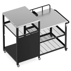 Grill Beistelltisch 135 x 70 x 107 cm schwarz