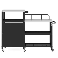 Grill Beistelltisch 135 x 70 x 107 cm schwarz