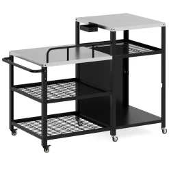 Grill Beistelltisch 135 x 70 x 107 cm schwarz