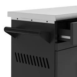 Grill Kücheninsel auf Rollen ISLY 123 x 49 x 94 cm schwarz/silber