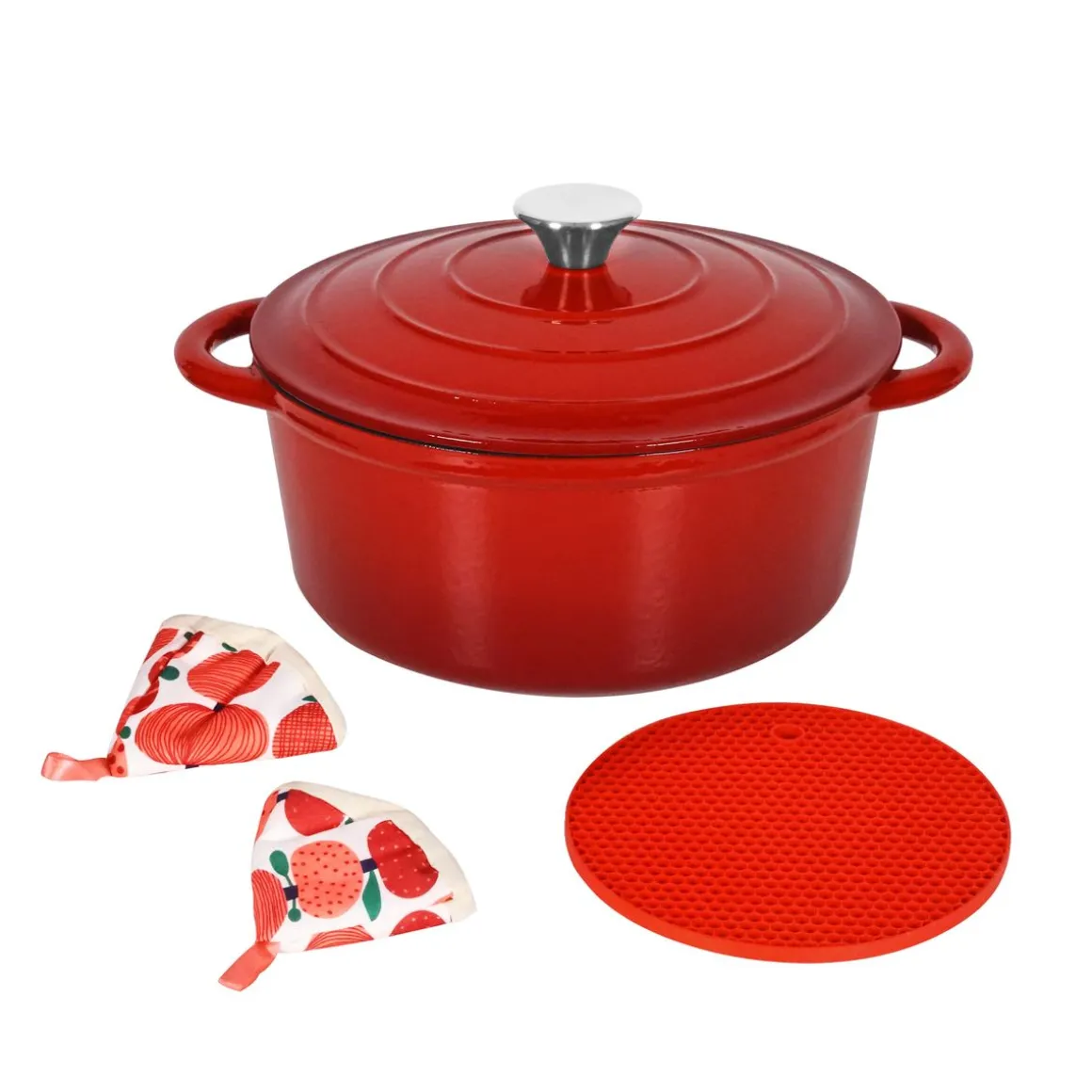 Gusseisentopf 4.8L rot
