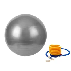 Gymnastikball 65 cm grau mit Pumpe