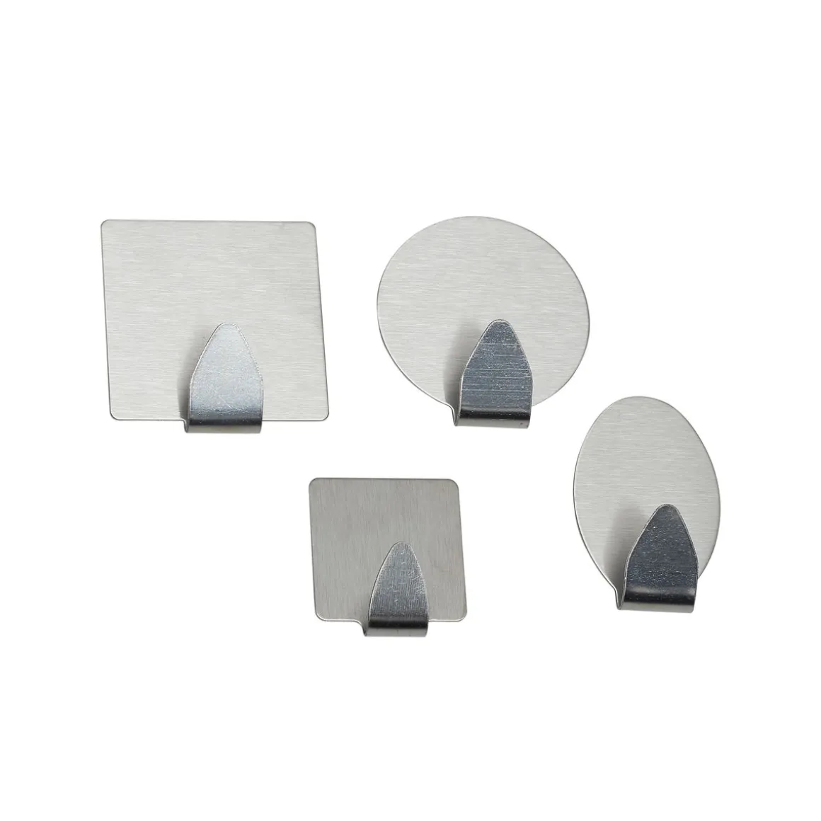 Haken Edelstahl selbstklebend 4er Set silber
