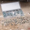 Haken Ösen Set Stahl 151-teilig silber