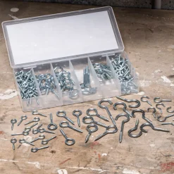 Haken Ösen Set Stahl 151-teilig silber