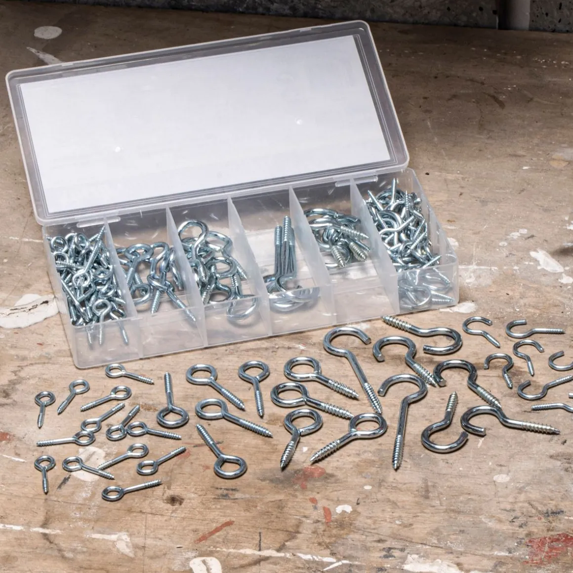 Haken Ösen Set Stahl 151-teilig silber