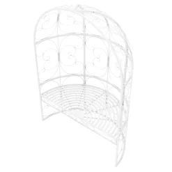 Halbpavillon mit Sitzbank YVETTE 120 x 178 cm weiss
