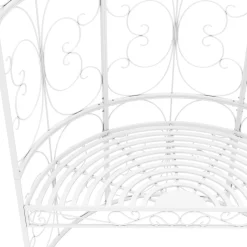 Halbpavillon mit Sitzbank YVETTE 120 x 178 cm weiss