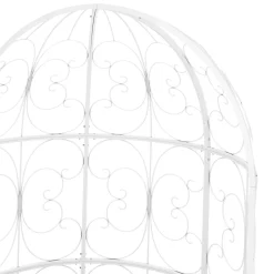 Halbpavillon mit Sitzbank YVETTE 120 x 178 cm weiss