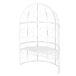 Halbpavillon mit Sitzbank YVETTE 120 x 178 cm weiss