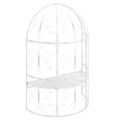 Halbpavillon mit Sitzbank YVETTE 120 x 178 cm weiss