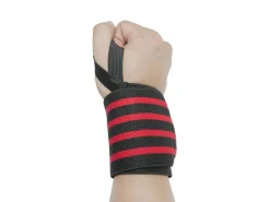 Handgelenkbandage für Krafttraining 2er Set schwarz/rot