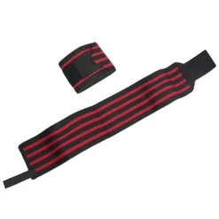 Handgelenkbandage für Krafttraining 2er Set schwarz/rot