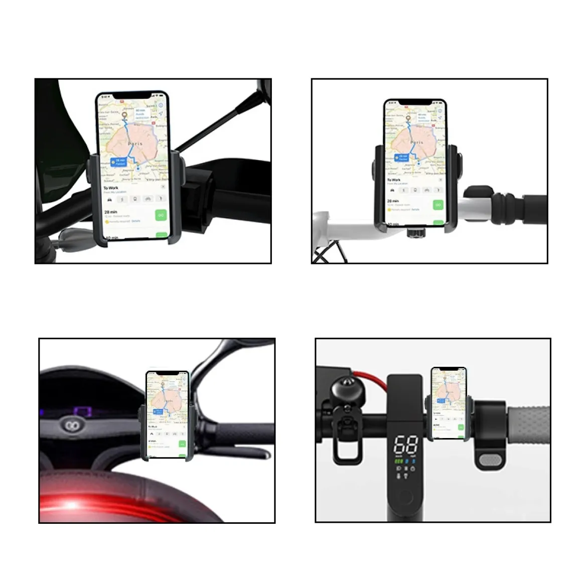 Handyhalterung Fahrrad 360-Grad-Drehung schwarz