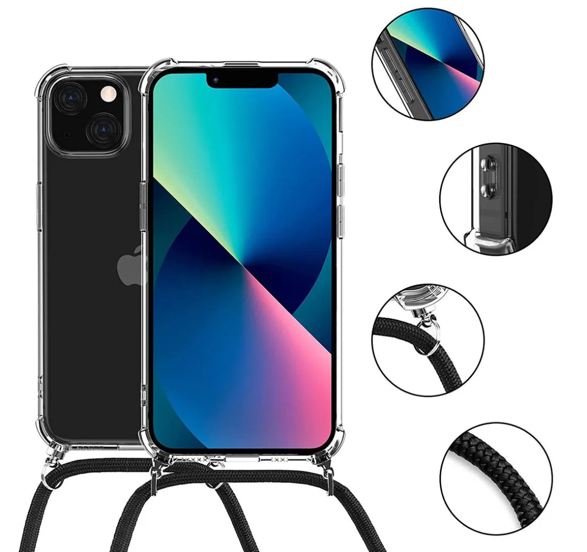 Handyhülle mit Band iPhone 14 transparent