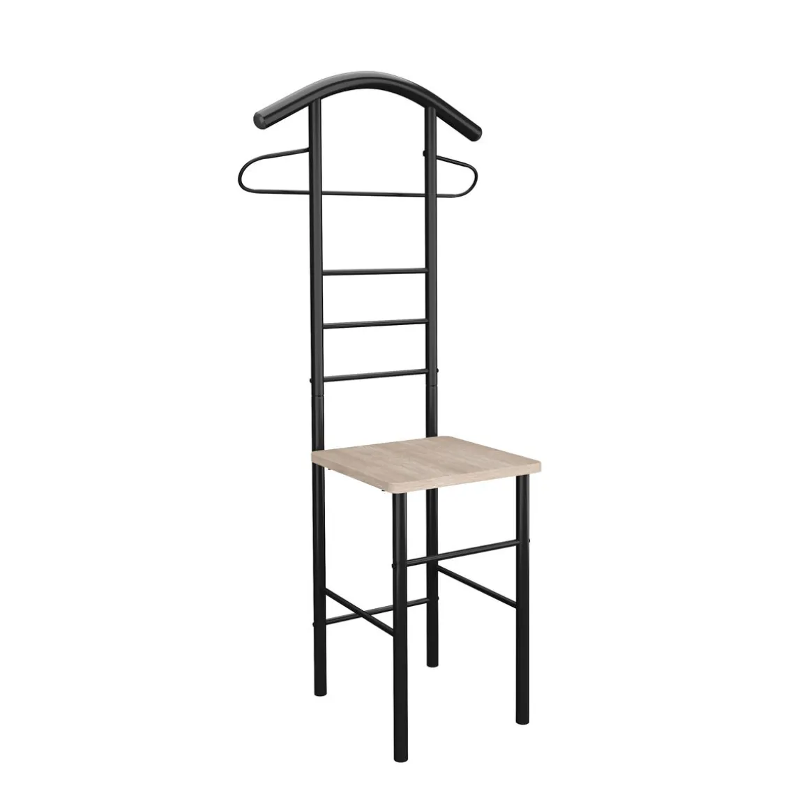Herrendiener Kleiderständer 43 x 119 cm schwarz/hellbraun