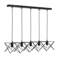 Hängelampe SOLARA 5 Lampen schwarz