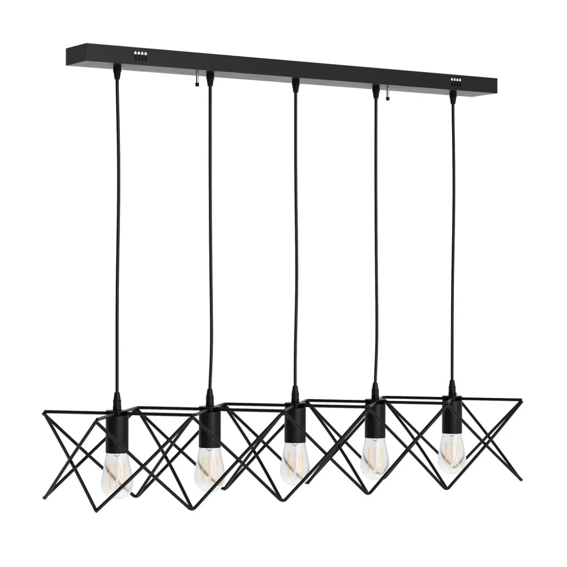 Hängelampe SOLARA 5 Lampen schwarz