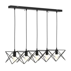 Hängelampe SOLARA 5 Lampen schwarz