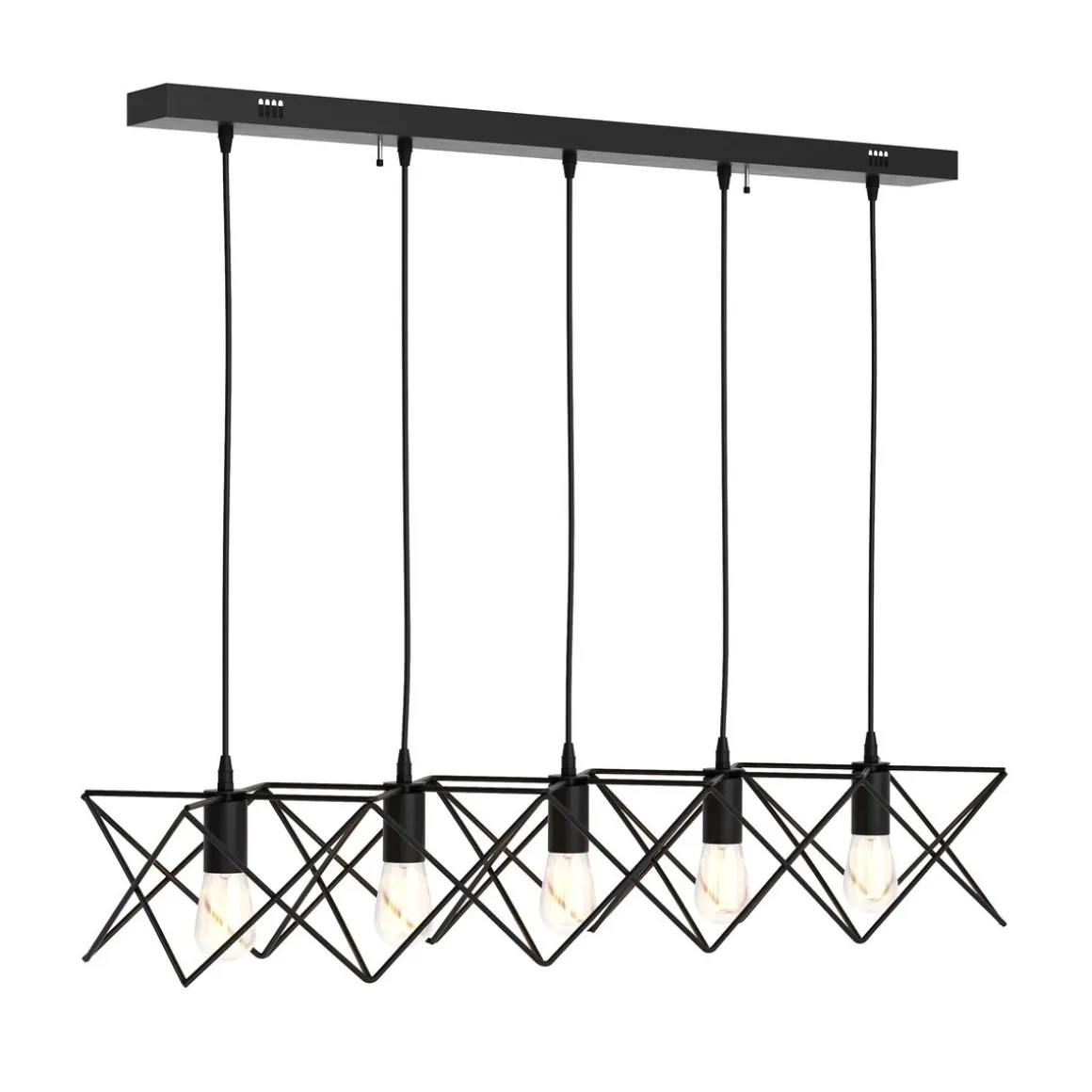 Hängelampe SOLARA 5 Lampen schwarz