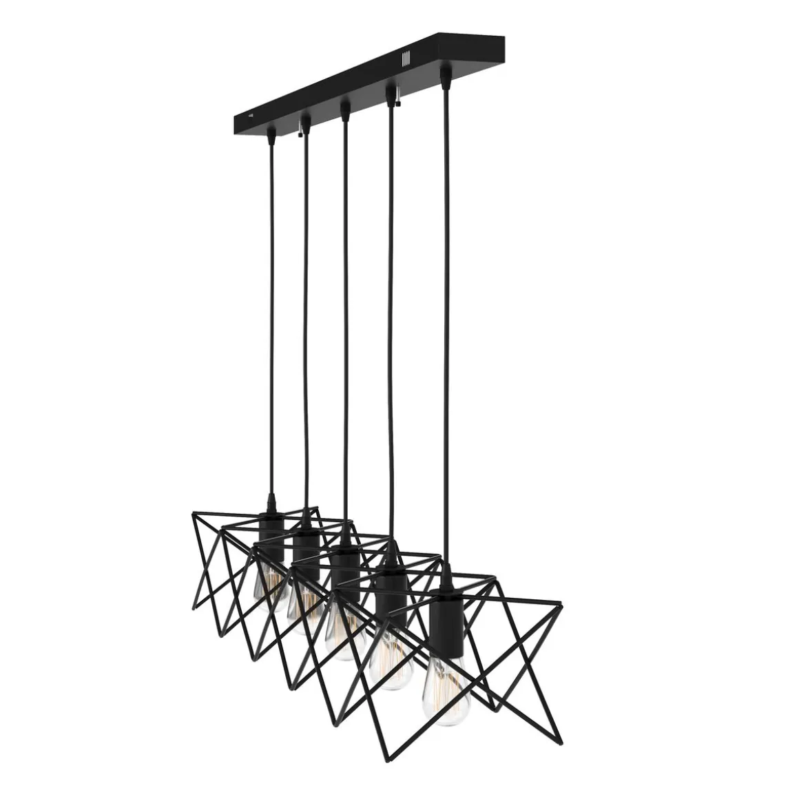 Hängelampe SOLARA 5 Lampen schwarz