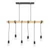 Hängelampe WOODY 6 Lampen schwarz/natur