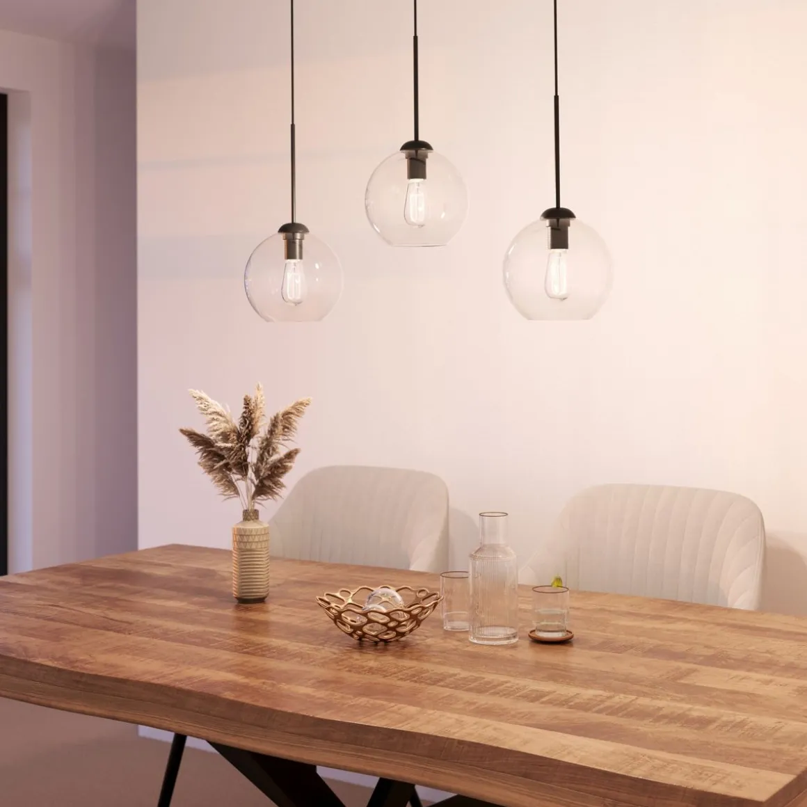 Hängelampe ZINIA 3 Lampen schwarz