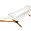 Hängematte beige mit Gestell eckig 400 cm