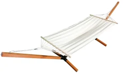 Hängematte beige mit Gestell eckig 400 cm