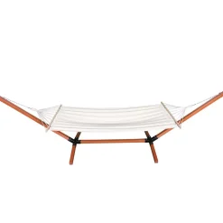 Hängematte beige mit Gestell eckig 400 cm