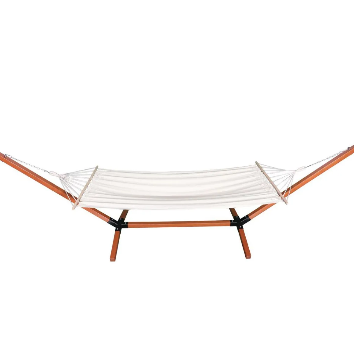 Hängematte beige mit Gestell eckig 400 cm