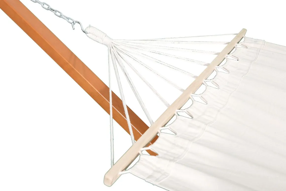 Hängematte beige mit Gestell eckig 400 cm