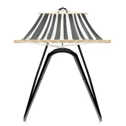 Hängematte mit Gestell 280 cm schwarz/weiss