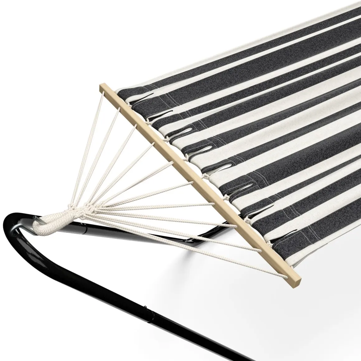 Hängematte mit Gestell 280 cm schwarz/weiss
