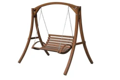 Hängeschaukel mit Gestell aus Holz