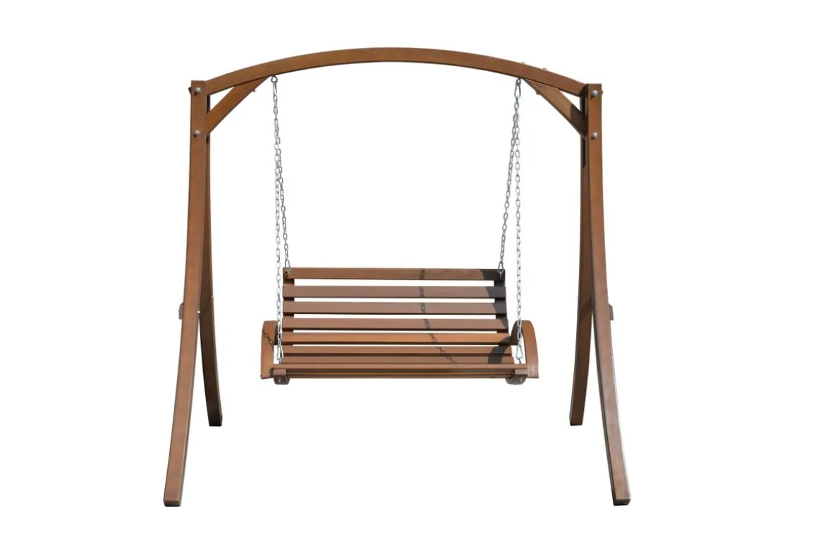 Hängeschaukel mit Gestell aus Holz