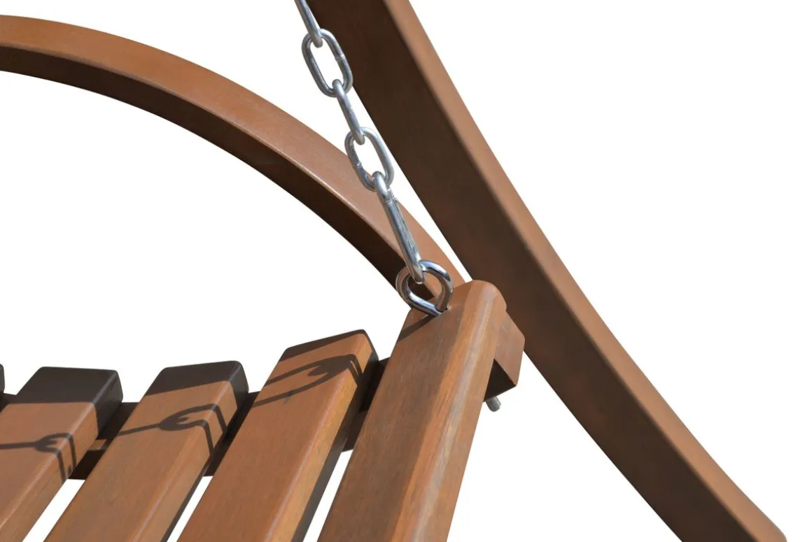 Hängeschaukel mit Gestell aus Holz