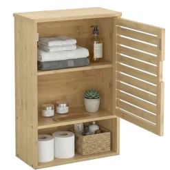 Hängeschrank Bambus SANOVA mit Ablage 40 x 20 x 60 cm natur