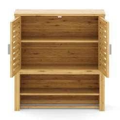 Hängeschrank Bambus VARA mit Ablage 62 x 21 x 66 cm natur