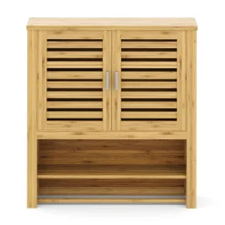 Hängeschrank Bambus VARA mit Ablage 62 x 21 x 66 cm natur
